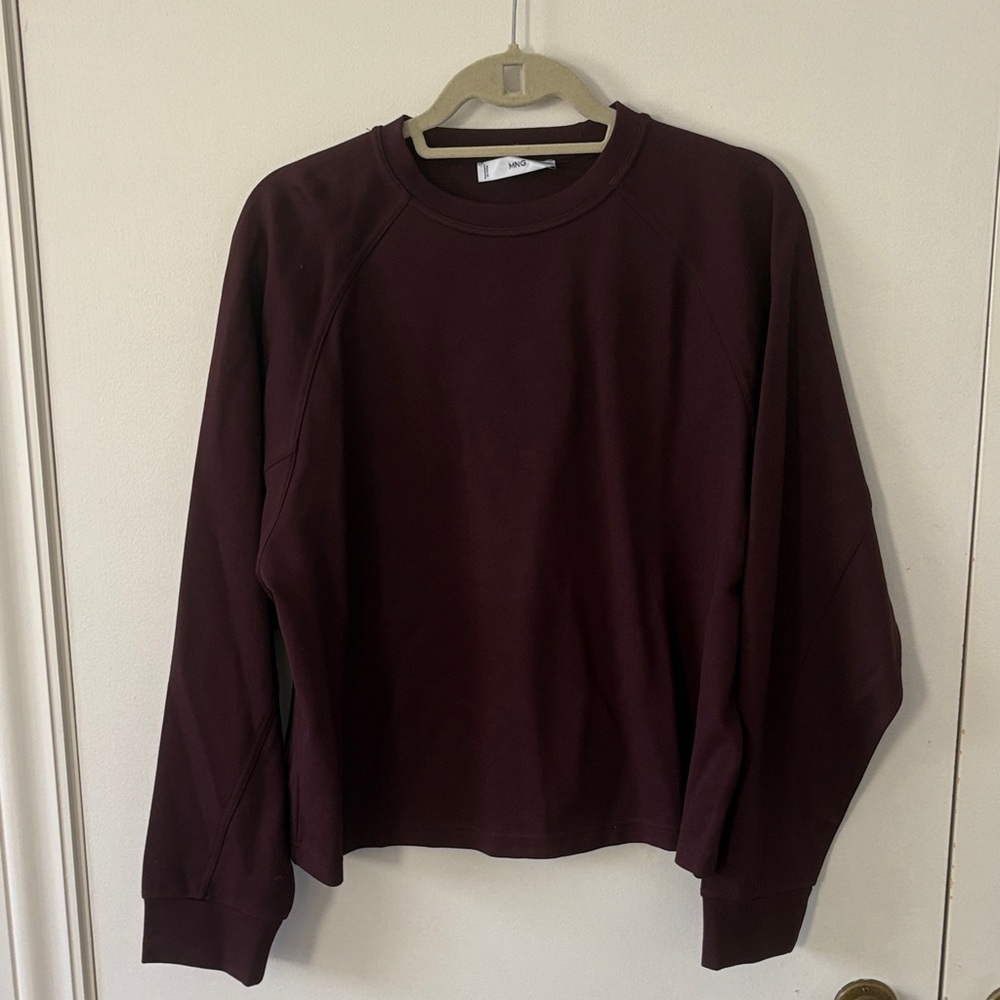 Mango Women's Dark Burgundy Sweatshirt